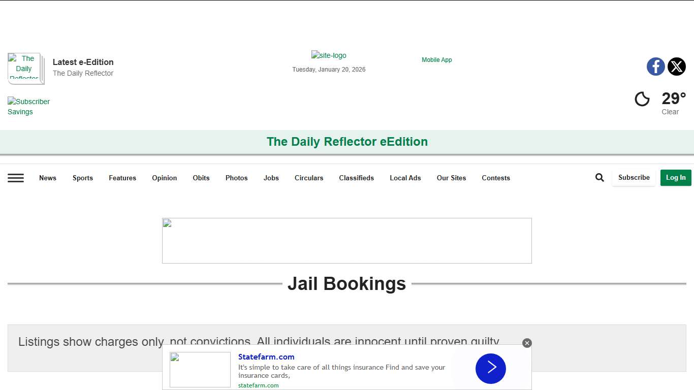 Jail Bookings | reflector.com